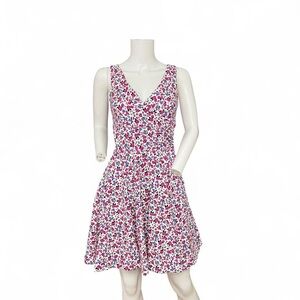 Betsey Johnson White Dress with Pink & Purple Floral Print